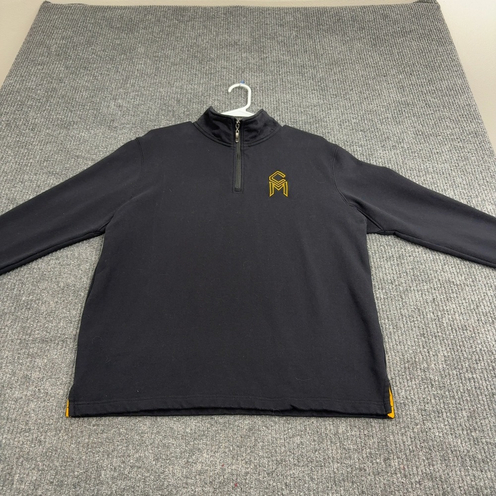 The Black Dog Sweatshirt Mens XS Black Quarter Zip Mock Neck Casual Sporty